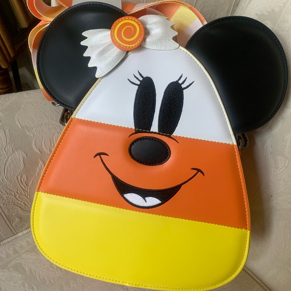 Loungefly x Disney Mickey & Minnie Candy Corn Crossbody Shoulder Bag Purse NWT